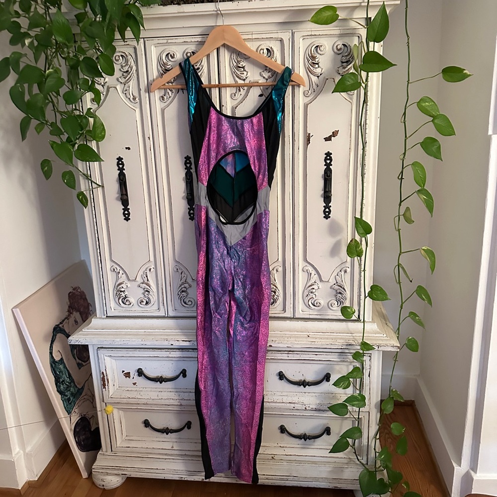 Stylish Pink and Blue Jumpsuit - Picture 4 of 5